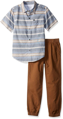 Calvin Klein Conjunto de 2 Piezas de Camisa y pantalón con Mangas Cortas para niños