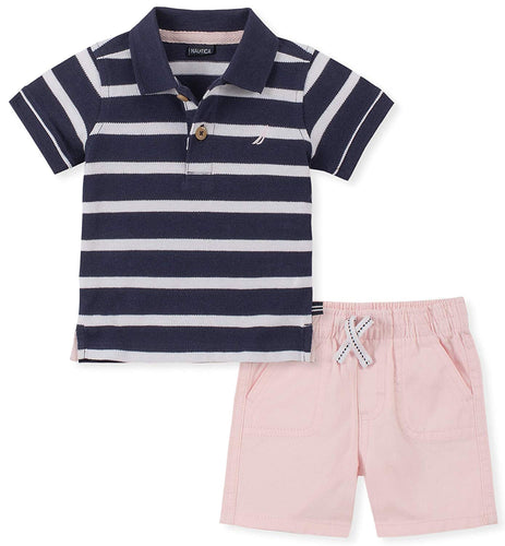 Nautica Sets (KHQ) Conjunto de 2 Piezas de Pantalones Cortos Tipo Polo para niños