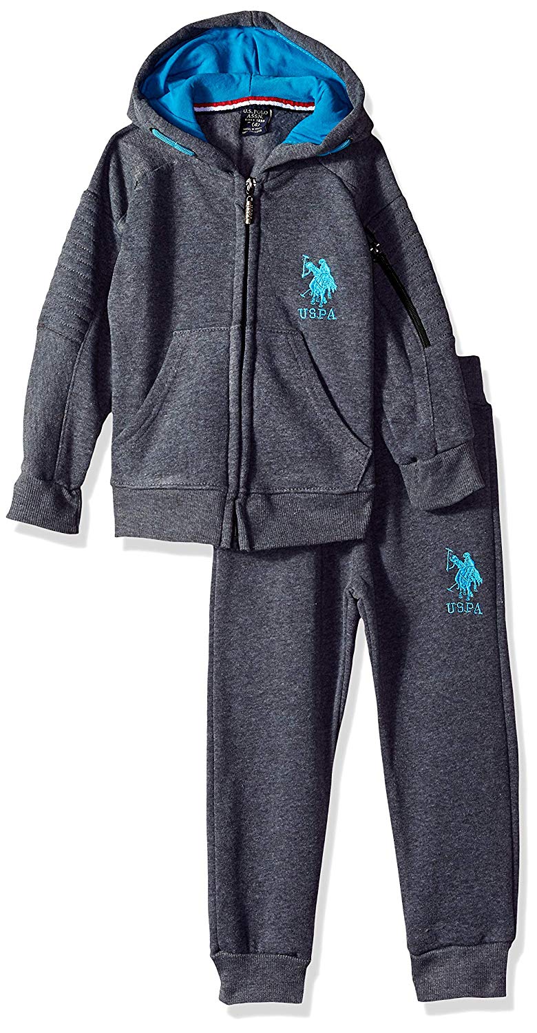 U.S. Polo Assn. - Juego de impermeable, forro polar, para niño