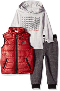 Calvin Klein Conjunto de 3 Piezas de Chaleco con Capucha para niños