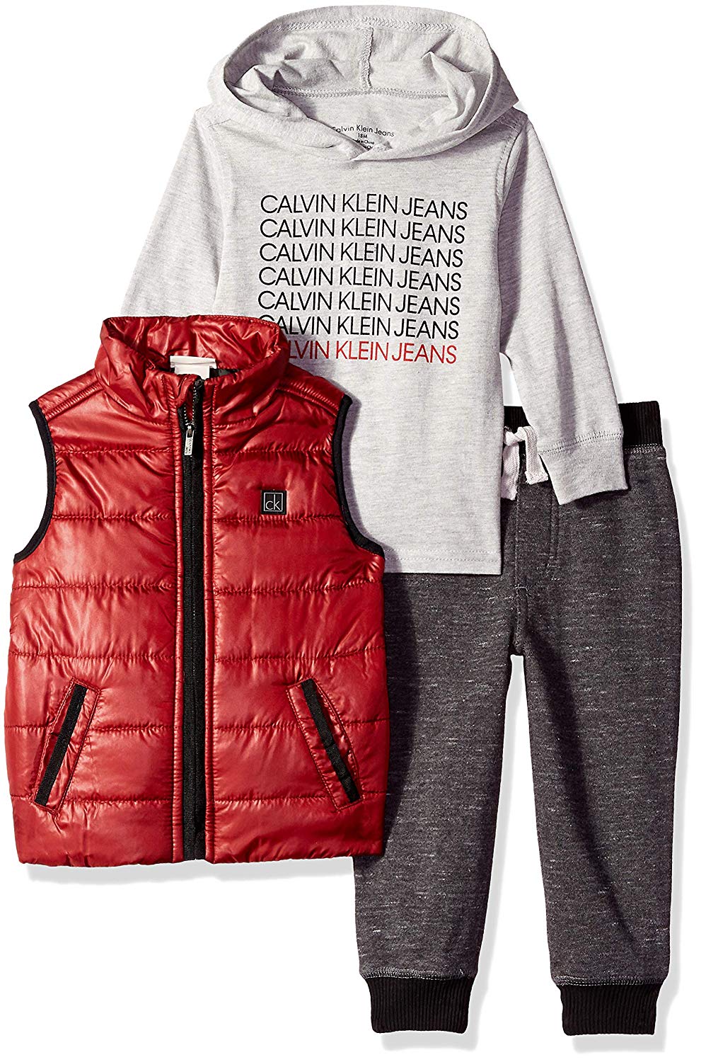 Calvin Klein Conjunto de 3 Piezas de Chaleco con Capucha para niños