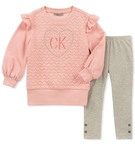 Calvin Klein - Juego de túnica para niña (2 Piezas)
