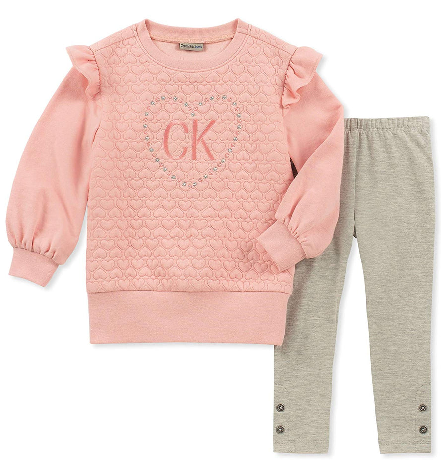 Calvin Klein - Juego de túnica para niña (2 Piezas)
