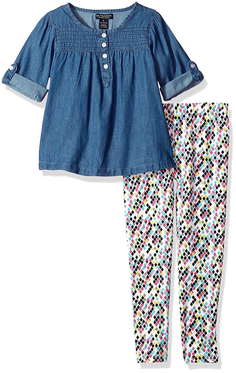U.S. Polo Assn. Conjunto de Blusa y Leggings para niñas