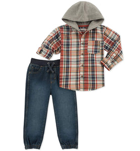 Kids Headquarters Conjunto de 2 Piezas de Camisa y Pantalones para niños con Mangas enrolladas