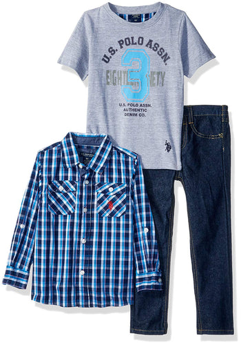 U.S. Polo Assn.. - Juego de Playera y Pantalones de Manga Larga para niño